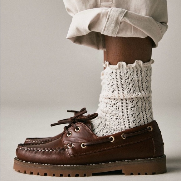 Anthropologie  Leather Boat Lug Sole Shoes - Picture 9 of 9